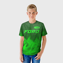 Футболка детская Ford - green gradient посередине, цвет: 3D-принт — фото 2