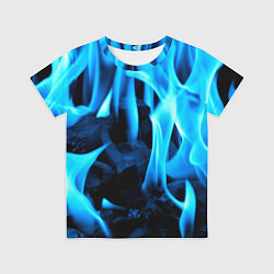 Футболка детская Синий огонь текстура, цвет: 3D-принт