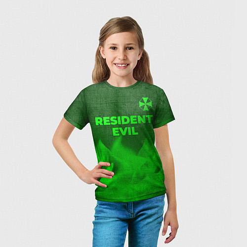 Детская футболка Resident Evil - green gradient посередине / 3D-принт – фото 5