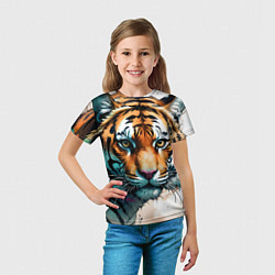 Футболка детская Серьезный тигр, цвет: 3D-принт — фото 2