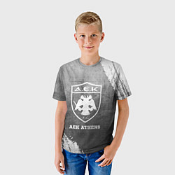 Футболка детская AEK Athens - grey gradient, цвет: 3D-принт — фото 2