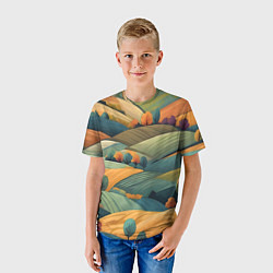 Футболка детская Луга поля, цвет: 3D-принт — фото 2