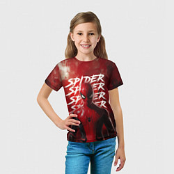 Футболка детская Spider-man red background, цвет: 3D-принт — фото 2