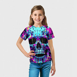 Футболка детская Cool skull sketch - blots, цвет: 3D-принт — фото 2