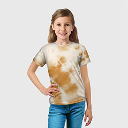 Футболка детская Коричневый тай дай, цвет: 3D-принт — фото 2