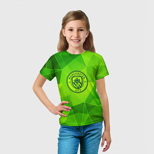 Детская футболка Manchester City green poly / 3D-принт – фото 5