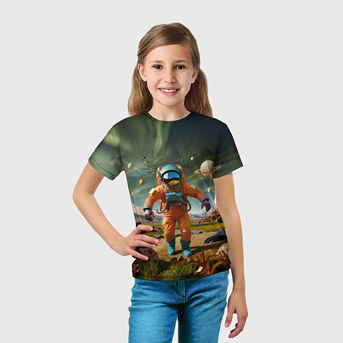 Детская футболка Космонавт в оранжевом костюме / 3D-принт – фото 5
