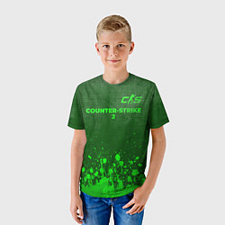 Футболка детская Counter-Strike 2 - green gradient посередине, цвет: 3D-принт — фото 2