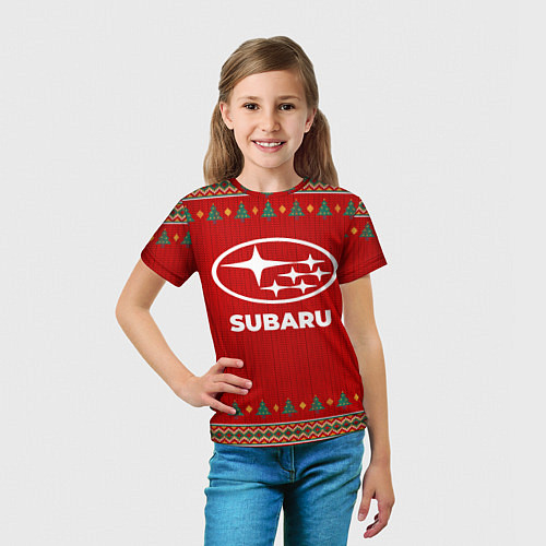 Детская футболка Subaru new year / 3D-принт – фото 5