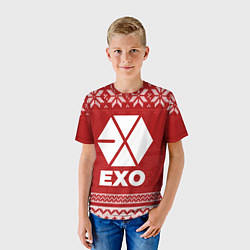 Футболка детская Новогодний Exo, цвет: 3D-принт — фото 2