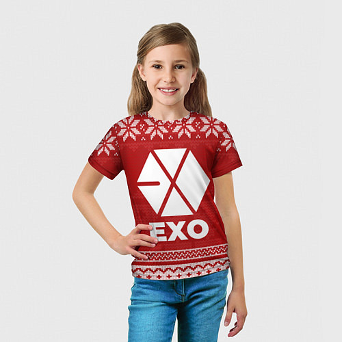 Детская футболка Новогодний Exo / 3D-принт – фото 5
