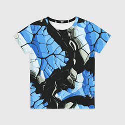 Футболка детская Чёрные линии на чёрно-синем фоне, цвет: 3D-принт