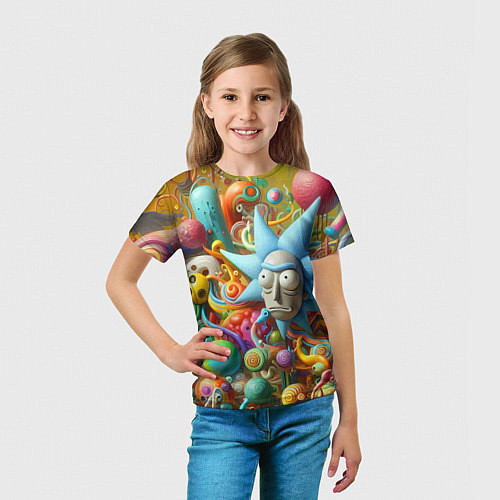 Детская футболка Рик Санчес - абстракция / 3D-принт – фото 5