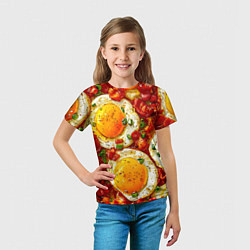Футболка детская Яичница-глазунья, цвет: 3D-принт — фото 2