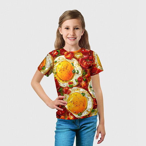 Детская футболка Яичница-глазунья / 3D-принт – фото 5
