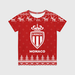 Футболка детская Новогодний Monaco с оленями, цвет: 3D-принт