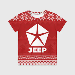 Футболка детская Новогодний Jeep, цвет: 3D-принт