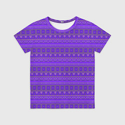 Футболка детская Яркий фиолетовый геометрический узор, цвет: 3D-принт