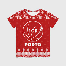 Футболка детская Новогодний Porto с оленями, цвет: 3D-принт