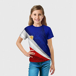 Футболка детская Герб России - триколор, цвет: 3D-принт — фото 2