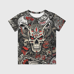 Футболка детская Череп в маске Хання, цвет: 3D-принт