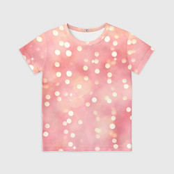 Футболка детская Сияние праздничных огоньков на розовом фоне, цвет: 3D-принт