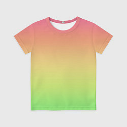 Футболка детская Градиент заря розово-зелёный, цвет: 3D-принт