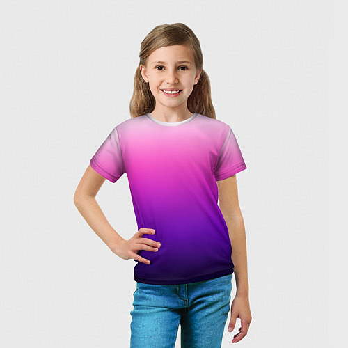 Детская футболка Градиент Argon розово-фиолетовый / 3D-принт – фото 5