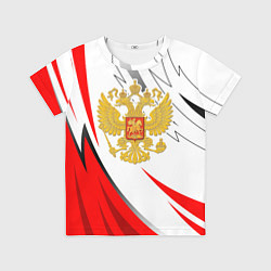 Футболка детская Российский красный - герб, цвет: 3D-принт