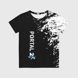 Футболка детская Portal краски черно белый, цвет: 3D-принт