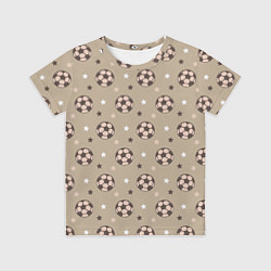 Футболка детская Футбольные мячи и звезды, цвет: 3D-принт