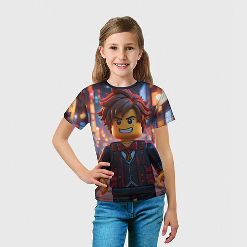Детская футболка Роблокс вечерние огни / 3D-принт – фото 5