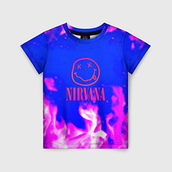 Футболка детская Nirvana neon flame, цвет: 3D-принт