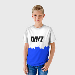 Футболка детская Dayz сине белая геомтерия, цвет: 3D-принт — фото 2