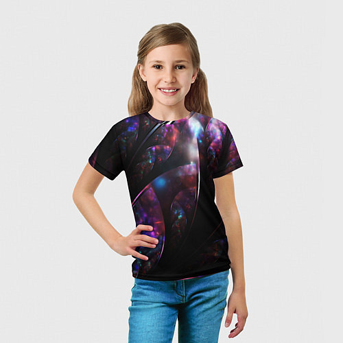 Детская футболка Неоновая психоделика абстракция / 3D-принт – фото 5