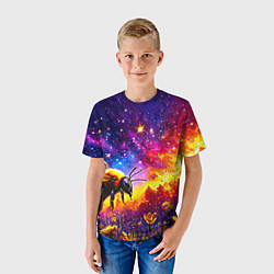 Футболка детская Пчелка в космосе, цвет: 3D-принт — фото 2