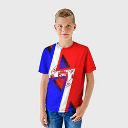 Футболка детская Манчестер юнайтед геомтерия, цвет: 3D-принт — фото 2