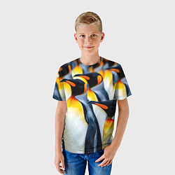 Футболка детская Стая пингвинов, цвет: 3D-принт — фото 2