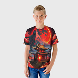 Футболка детская Japan red nature, цвет: 3D-принт — фото 2