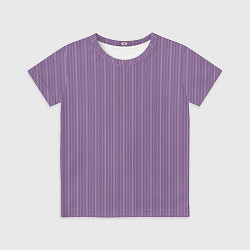 Футболка детская Серо-фиолетовый в тонкую полоску, цвет: 3D-принт