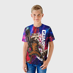 Футболка детская Стражи галактики - Ракета, цвет: 3D-принт — фото 2