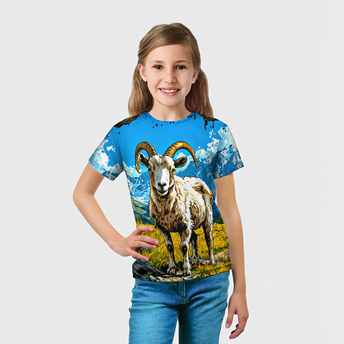 Детская футболка Горный козел / 3D-принт – фото 5