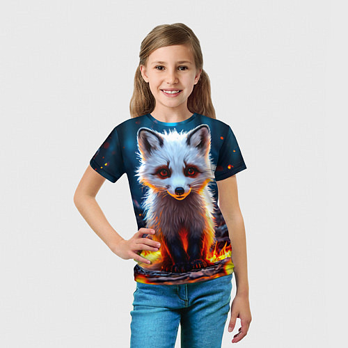 Детская футболка Песец в огне / 3D-принт – фото 5
