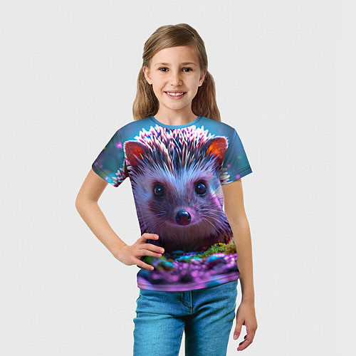 Детская футболка Ёжики в сказаочном лесу / 3D-принт – фото 5