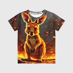 Футболка детская Кенгуру в огне, цвет: 3D-принт