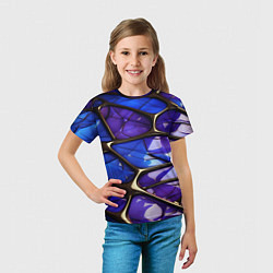 Футболка детская Синие и фиолетовые плиты, цвет: 3D-принт — фото 2