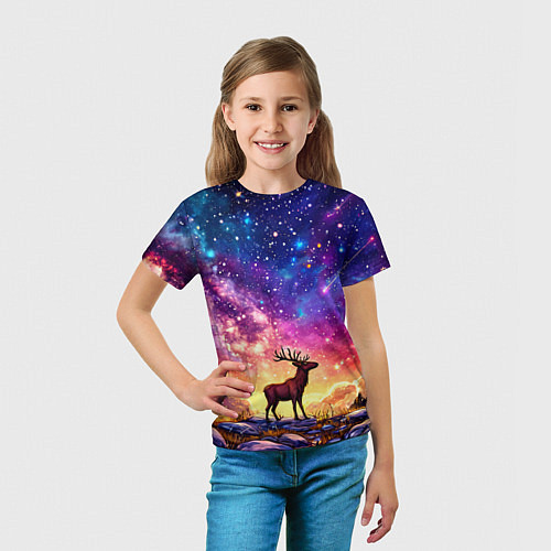 Детская футболка Лось и звездное небо / 3D-принт – фото 5