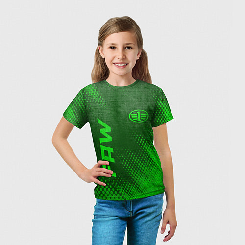 Детская футболка FAW - green gradient вертикально / 3D-принт – фото 5