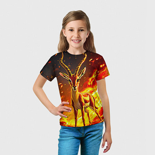 Детская футболка Газель в огне / 3D-принт – фото 5