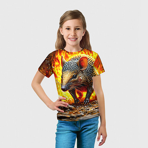 Детская футболка Броненосец в огне / 3D-принт – фото 5